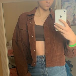 Brown Corduroy Cropped jacket